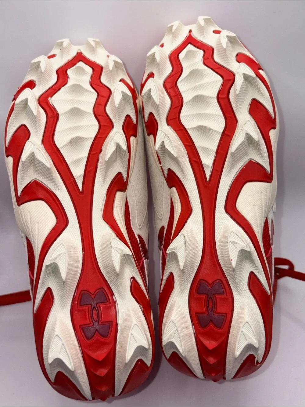 Under Armour Harper 10 RM Mid Baseball Cleats Red White Men’s Size 8 6000707 NWT
